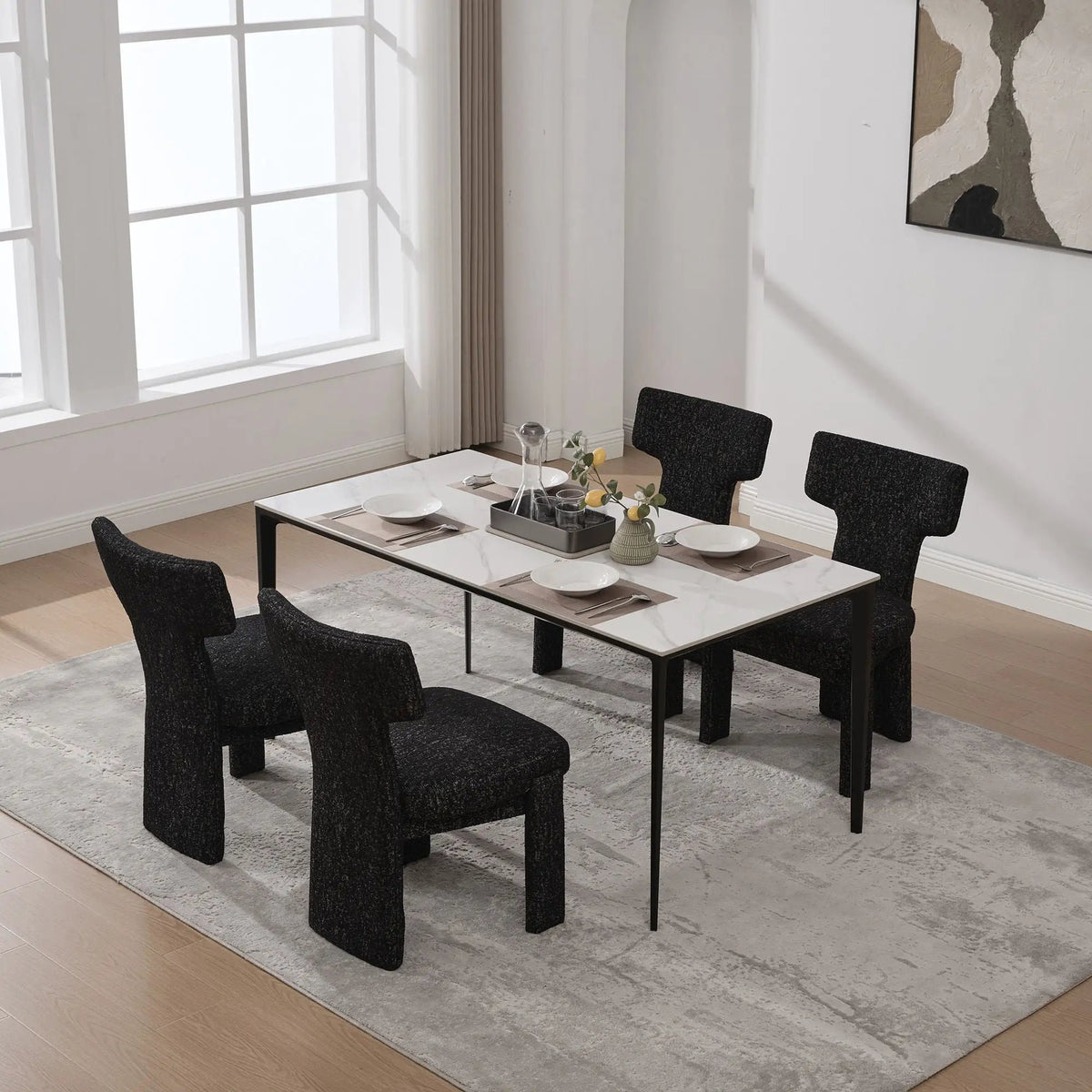 Armless Accent Chairs | Curved Back | Futuristic Design | Foam Padded Fabric