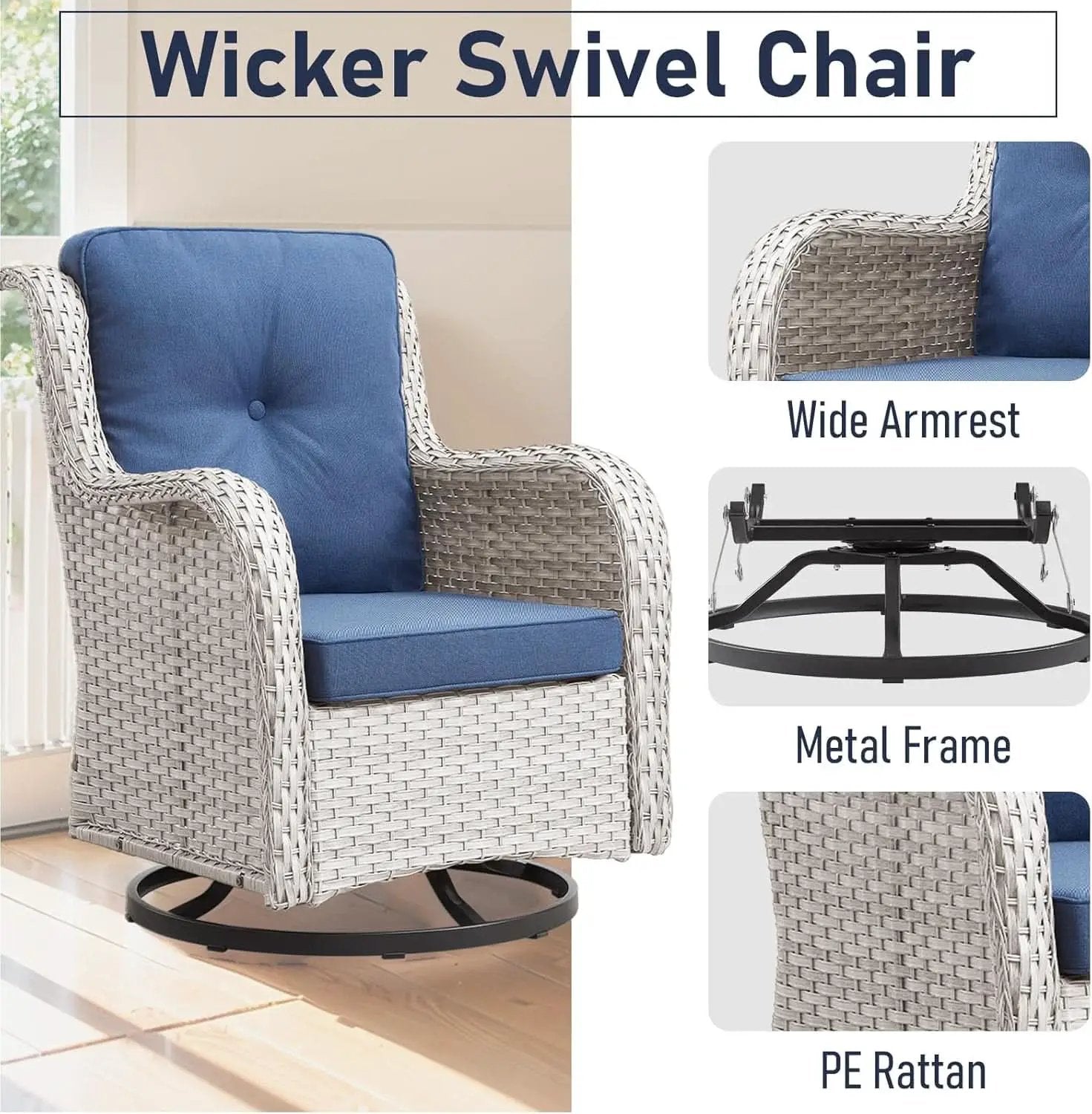 Cozy 11 Piece Outdoor Furniture Set with Swivel Chairs from PriceLows™