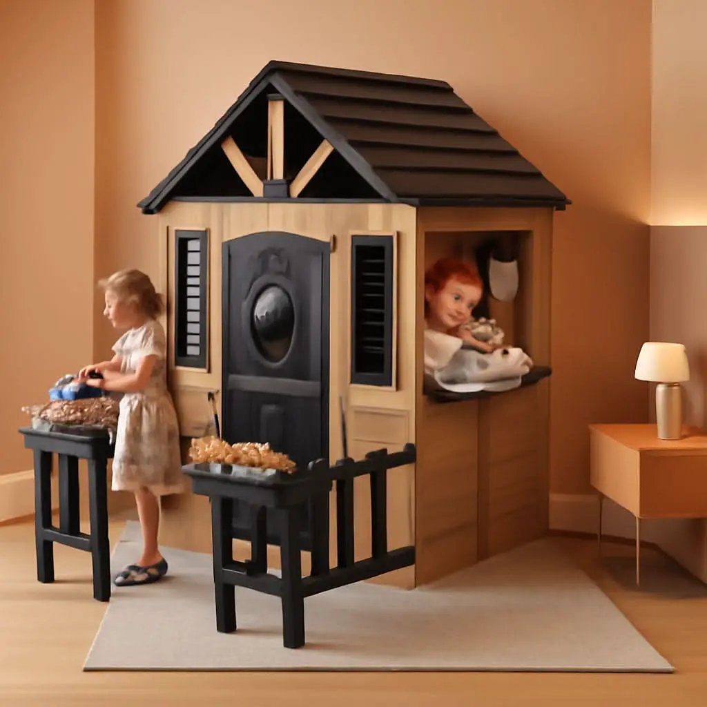 Outdoor Wooden Playhouse With Kitchen Weather proof Roof from PriceLows™