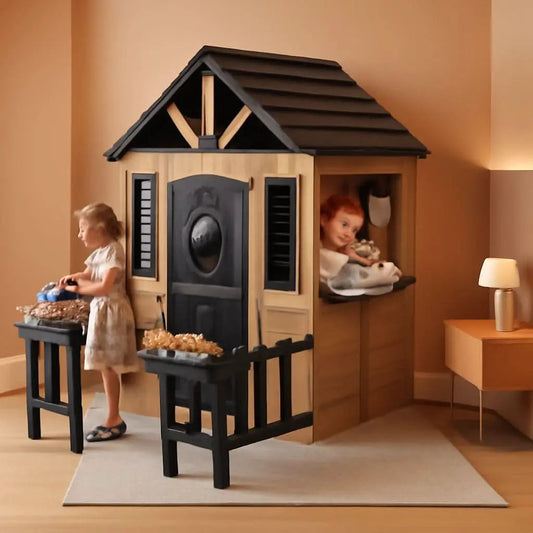 Outdoor Wooden Playhouse With Kitchen Weather proof Roof from PriceLows™