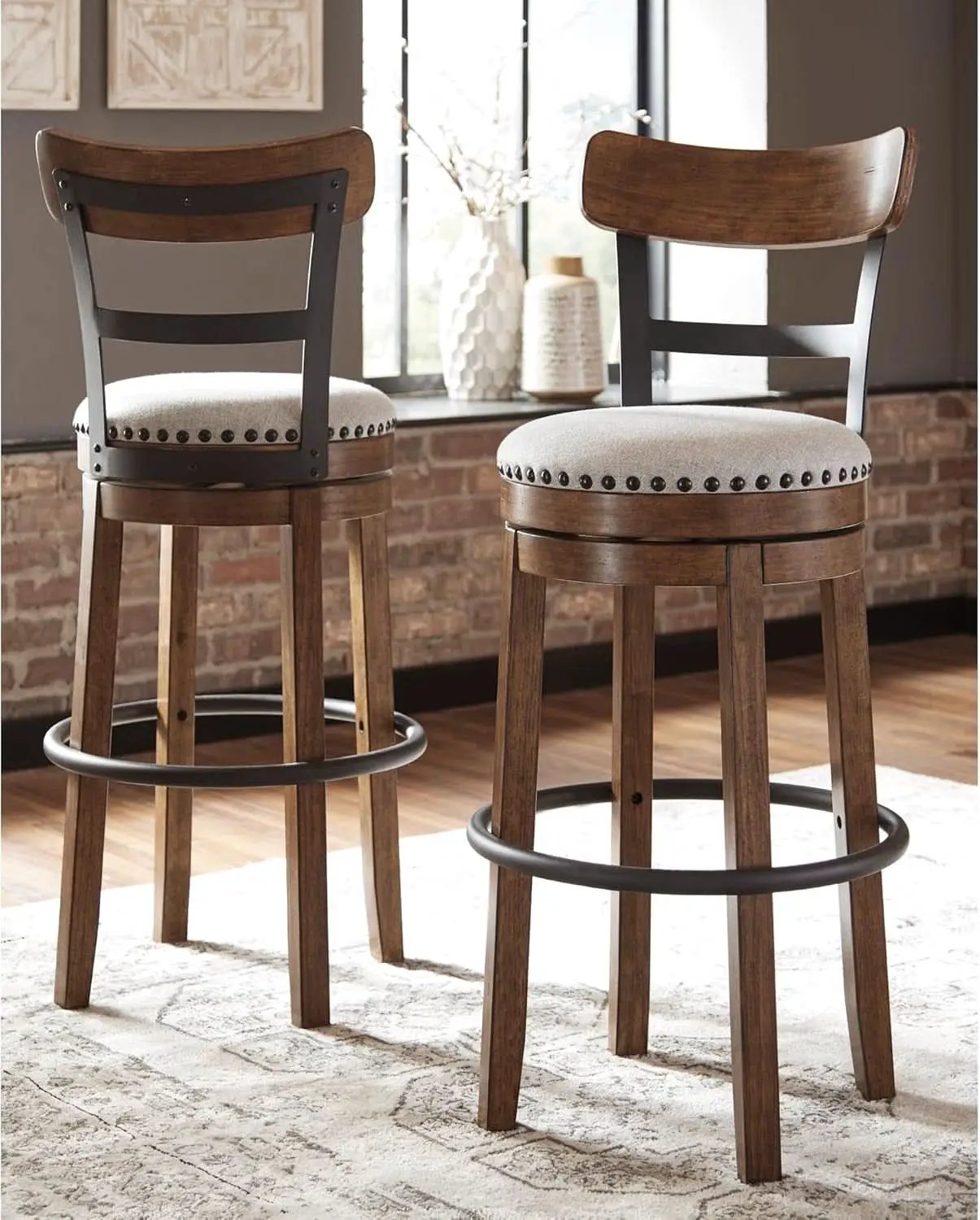 Valebeck 30 Inch Farmhouse Pub Height Bar Stool Brown from PriceLows™