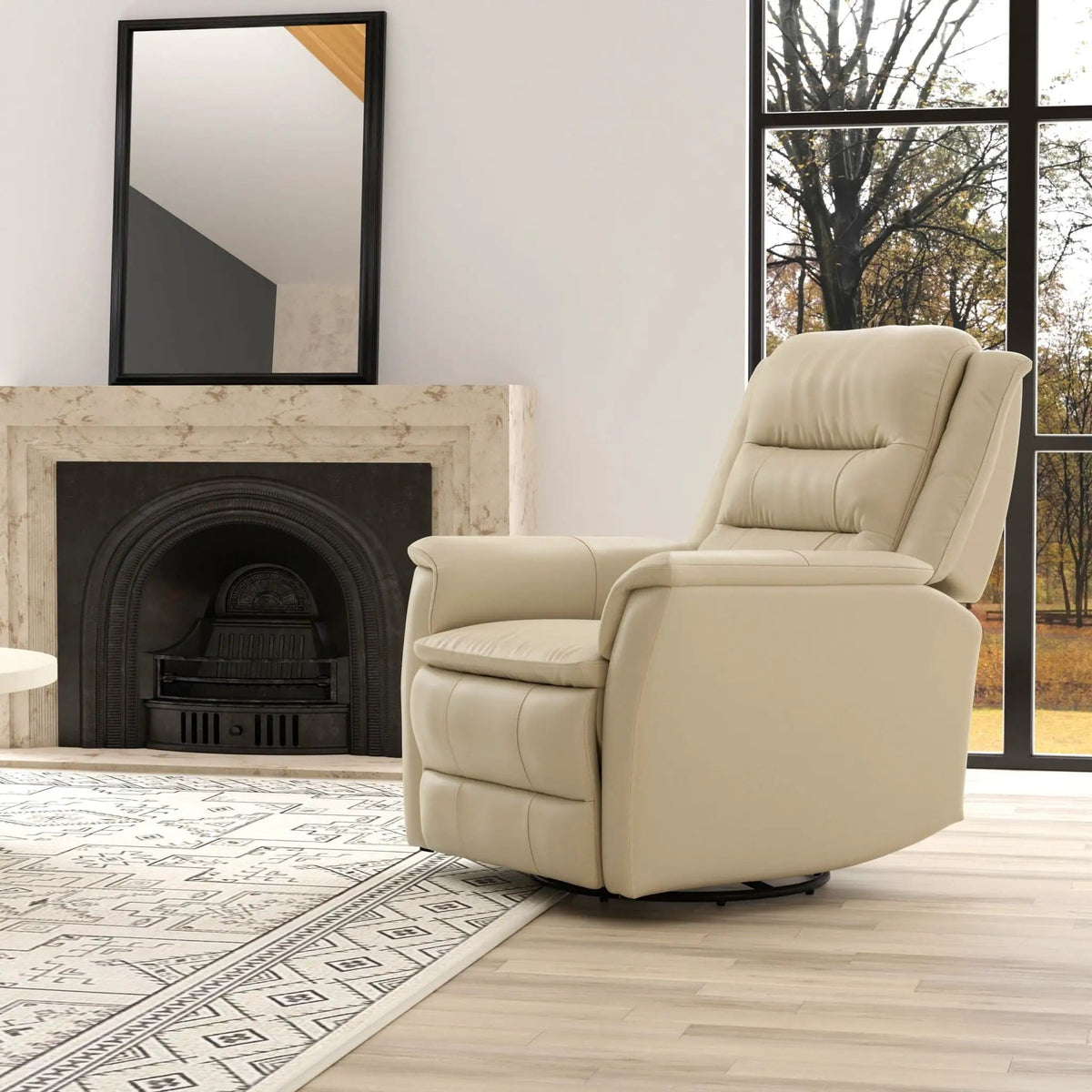 Swivel Recliner With Manual Adjustable Footrest Swivel Chair | 2 Pieces | Metal | Living Room