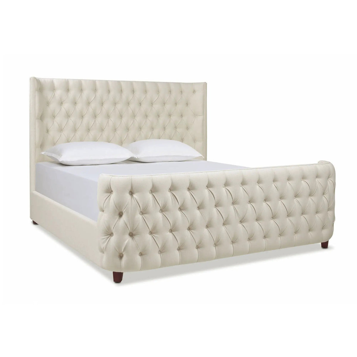 Brooklyn Tufted Panel Bed | Headboard And Footboard Set | Wingback Design | Diamond Tufting