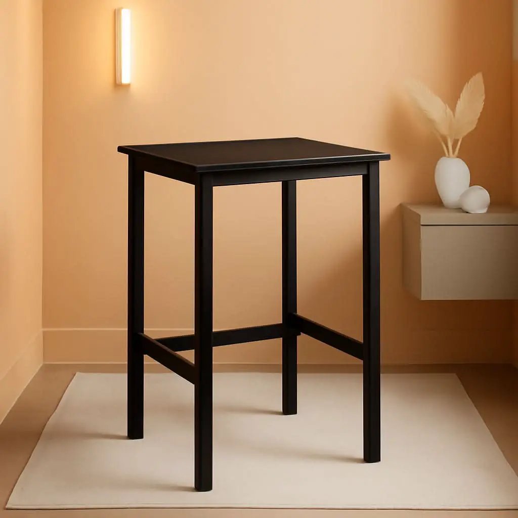 Bar Table 23.6Inch Ebony Black Industrial Grade Durable from PriceLows™