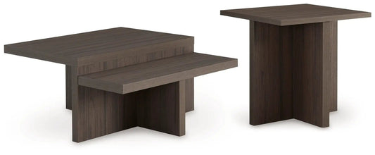 Zendex Occasional Table Set (Set of 2) | 40 x 40 x 19.25 in | Mdf & Wood | Brown