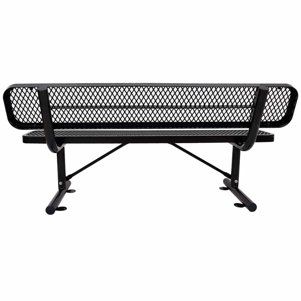 6' Outdoor Steel Bench With Backrest | 5 Pieces | Steel | Outdoor Living