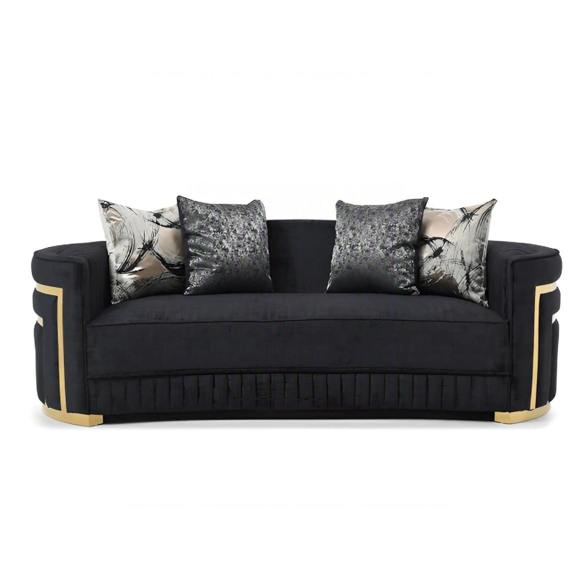 Soledad Sofa With Upholstery And Hued Accents | 91 x 38 x 33 in | Living Room Furniture | Black