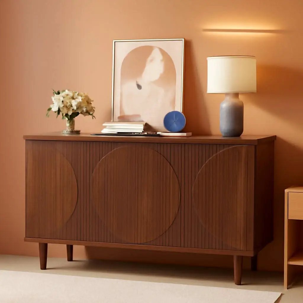 Brown Buffet Cabinet Sideboard With Storage Doors Modern from PriceLows™