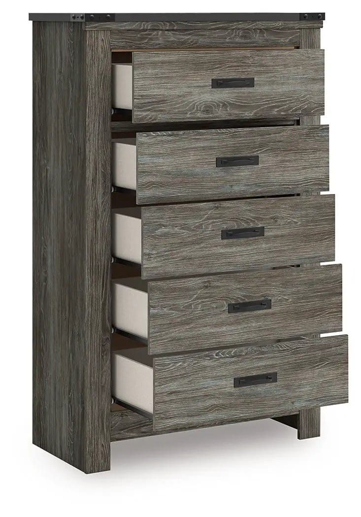 Frandern Bookcase Panel Bedroom Set | 4 Piece Bedroom Set | Metal | Bedroom