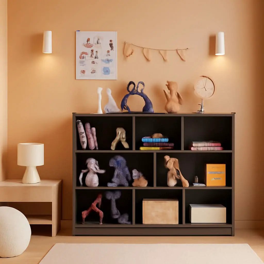 Grey 8 Cube Modular Bookcase For Living Rooms With Display from PriceLows™