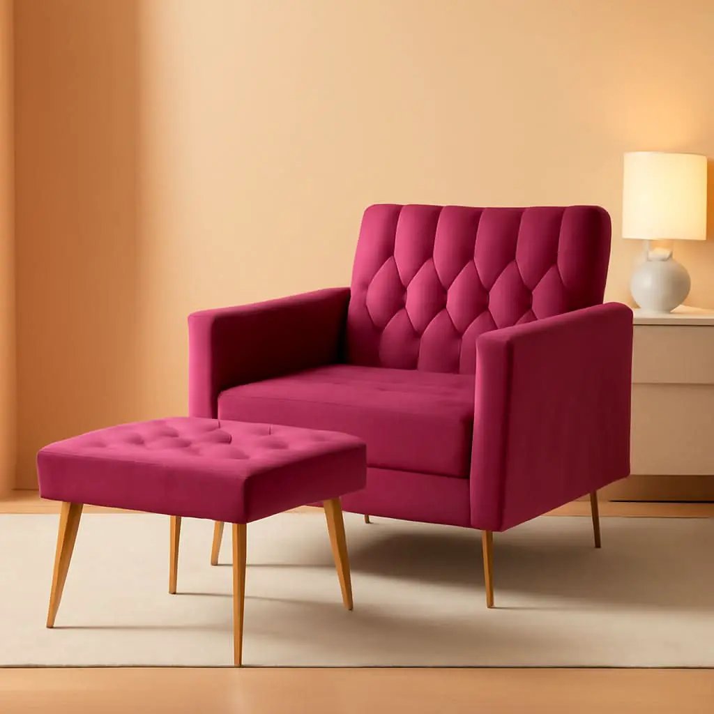 Accent Chair Recliner With Adjustable Armrests Fuchsia from PriceLows™