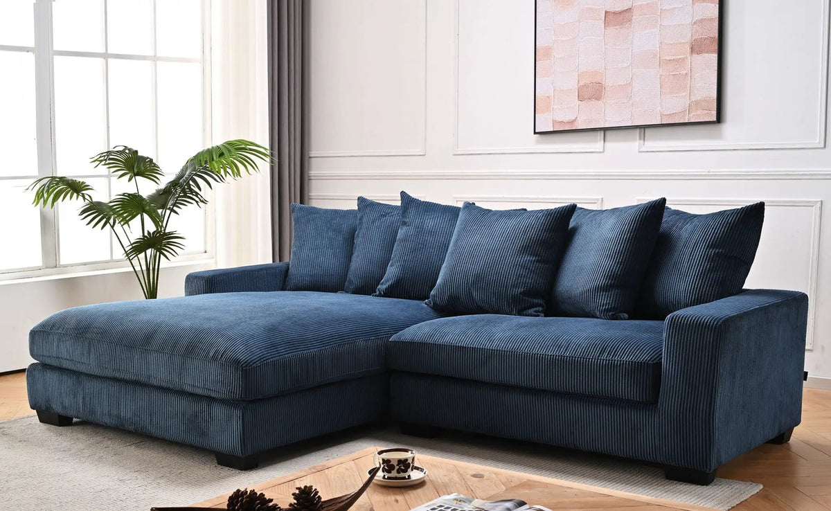 Luxe Oversized Sectional Sofa | 2 Piece L Shaped Couch | Chaise Included | Deep-Seated Design