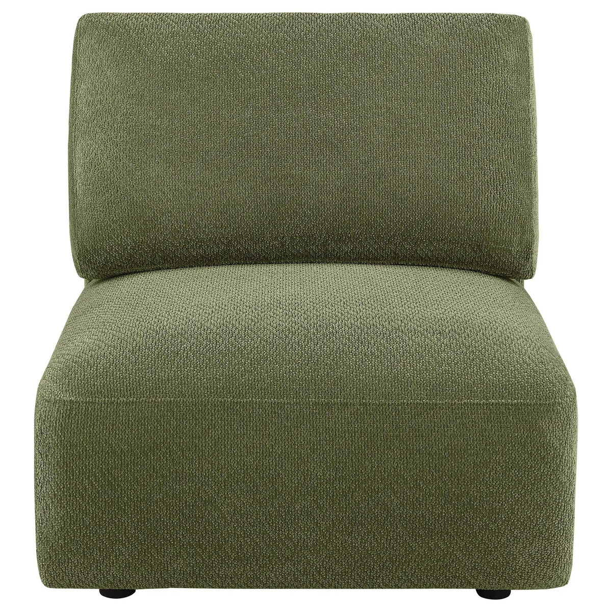 Elysia Chenille Upholstered Modular Armless Chair | 32.5 x 38 x 33 in | Chenille & Polyester | Green