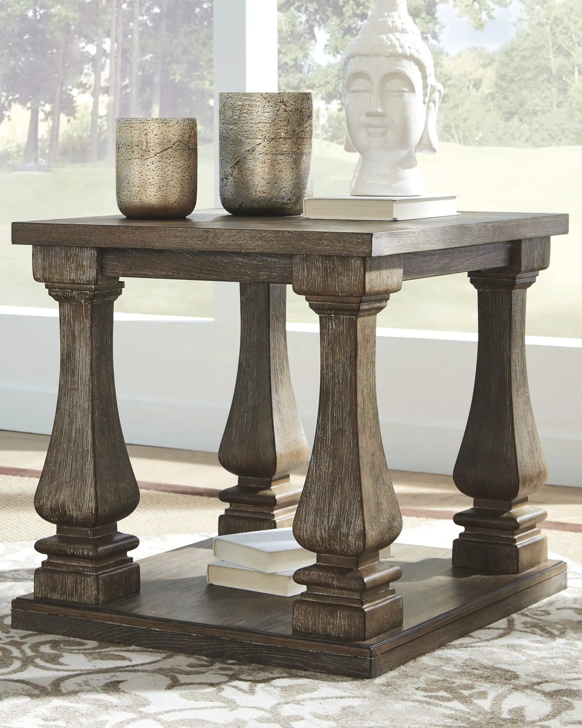 Johnelle Rectangular End Table | 23.75 x 26.88 x 24 in | Engineered Wood | Gray