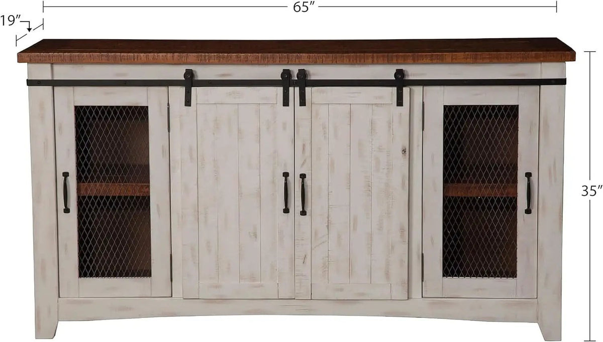 65 Inch Solid Wood TV Stand With Ample Storage Cabinet from PriceLows™