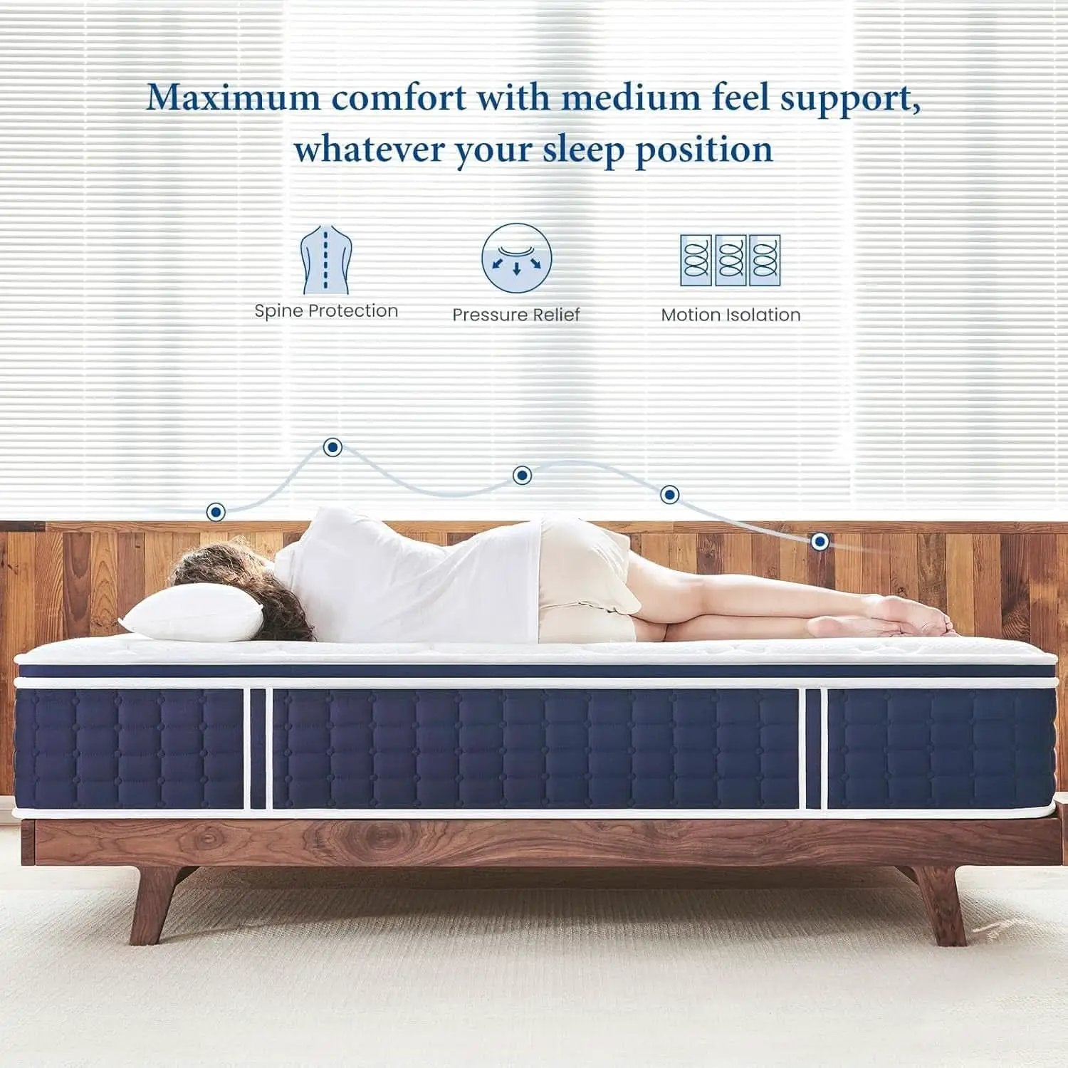Queen Size Thermoregulating Hybrid Memory Foam Mattress from PriceLows™
