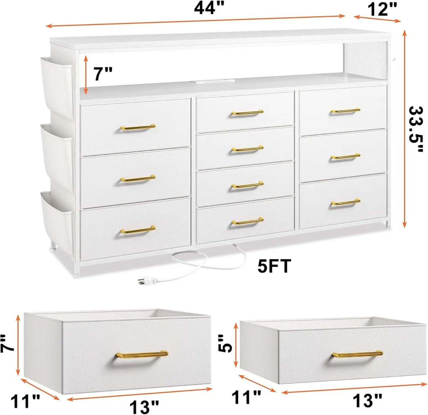 Sturdy Dresser TV Stand For 55 Inch TV With 10 Drawers from PriceLows™