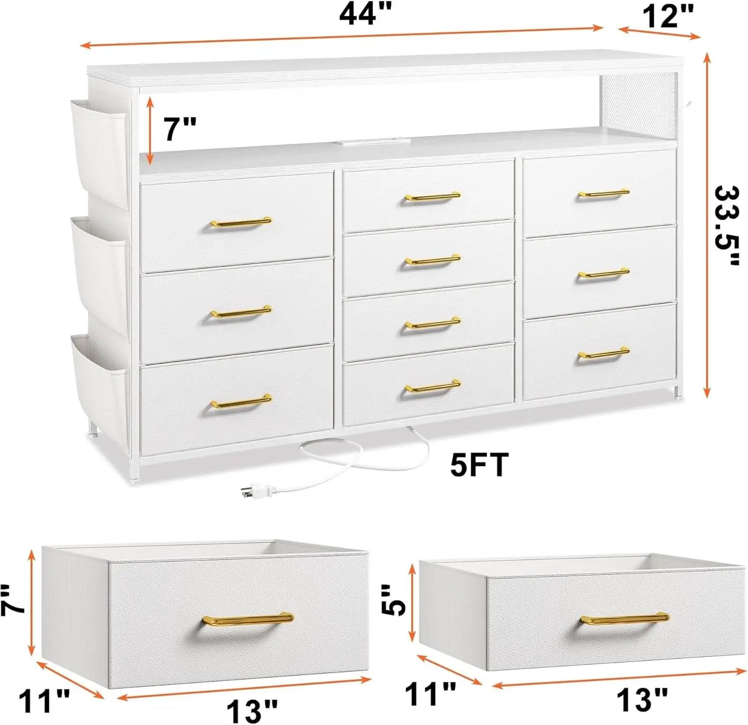 Sturdy Dresser TV Stand For 55 Inch TV With 10 Drawers from PriceLows™