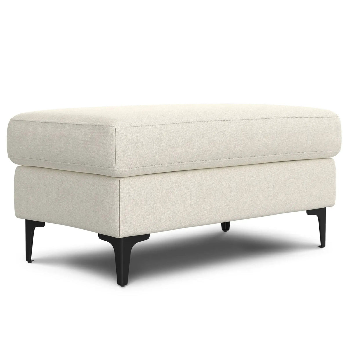Ava Mid Century Ottoman | Performance Fabric | 100% Recycled Material | 36 Inch Width