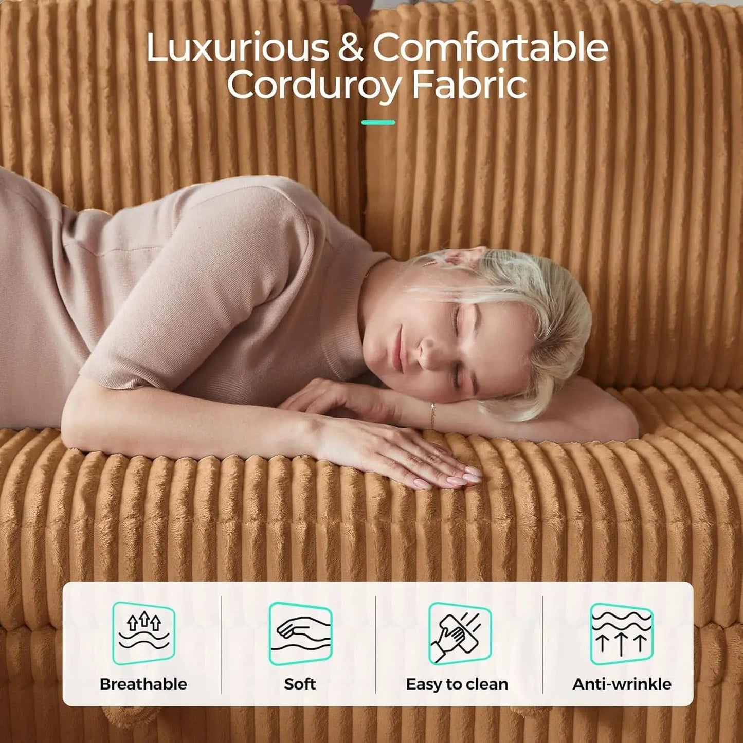 Brown UShaped Convertible Sectional Sofa Bed USBPort from PriceLows™