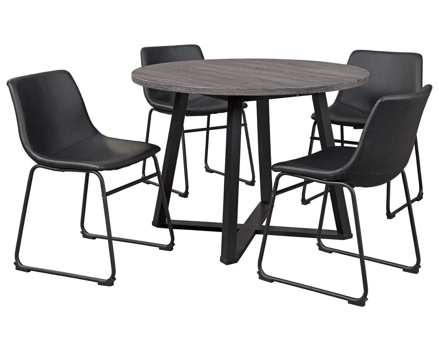 Centiar Mid Century Round Dining Table Gray Metal Legs from PriceLows™