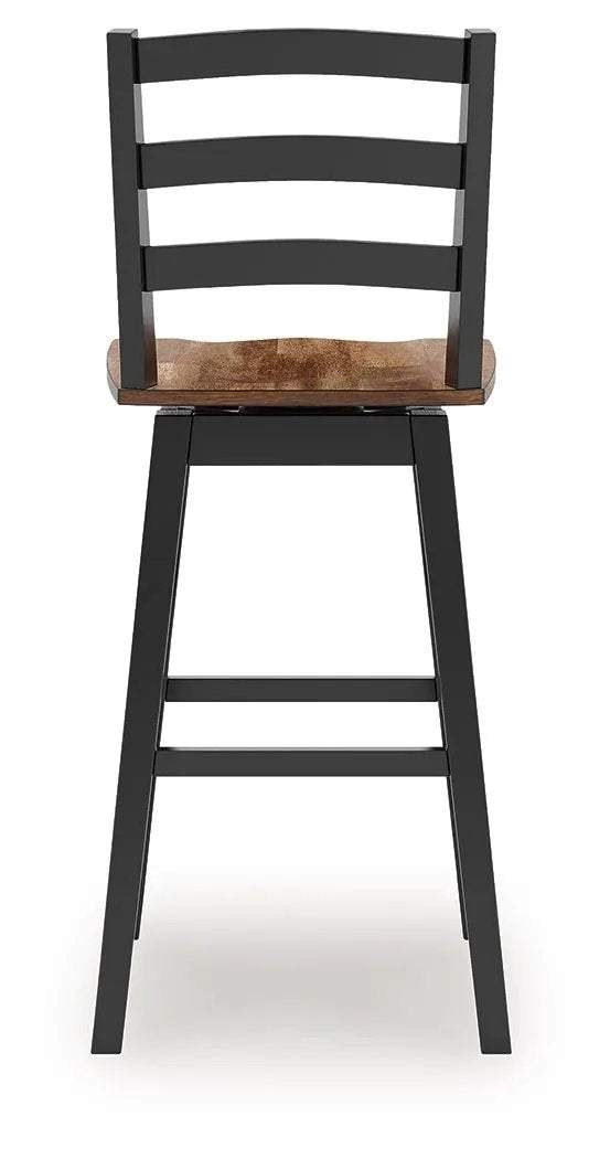 Wildenauer Swivel Stool | Set Of 2 | Butcher-Block Style Seat | Farmhouse Motif