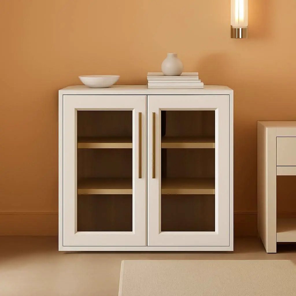 Two Tone Oakwood Acrylic Modular Buffet Cabinet Unit from PriceLows™