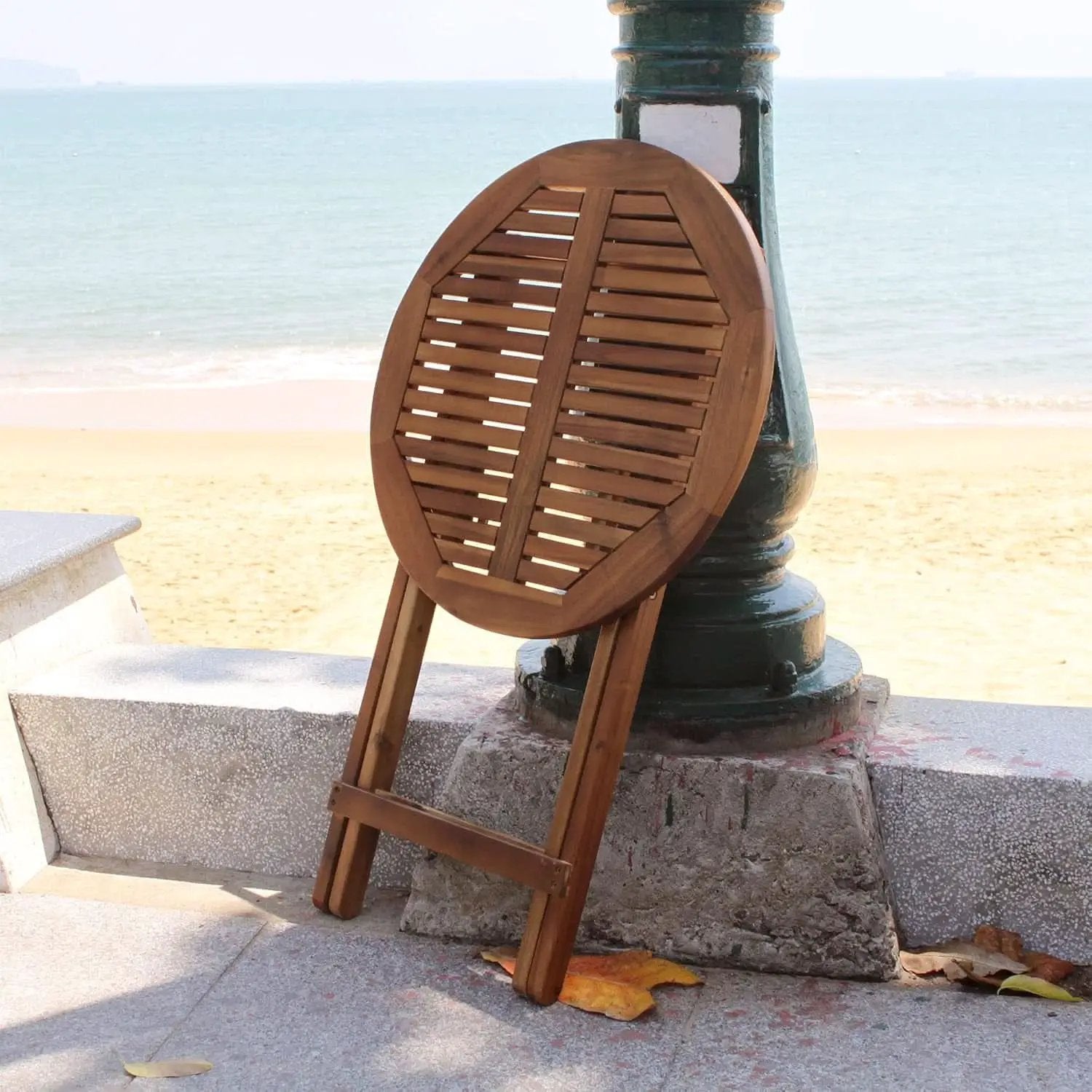 Acacia Round Folding Bistro Table And Chair Set Outdoor from PriceLows™