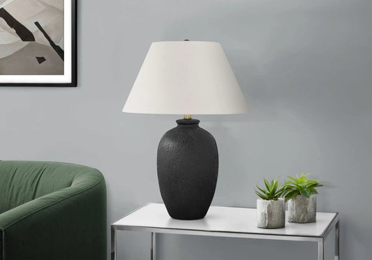Lighting, Table Lamp, Ceramic, Modern - | 17 x 17 x 24 in | Linen & Ceramic | Black