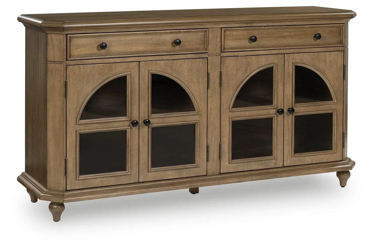 Barlomore Accent Cabinet | 68 x 18 x 36 in | Engineered Wood & Glass | Brown