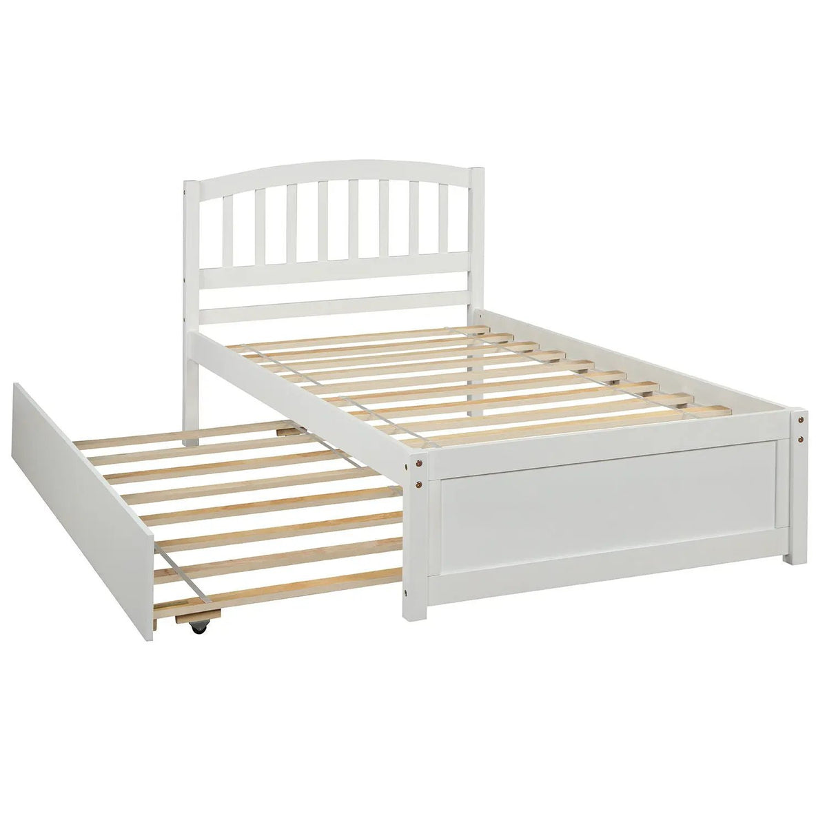 Wood Platform Bed Frame | Trundle Included | Minimalist Stylish Design | 37.5 Inch Height