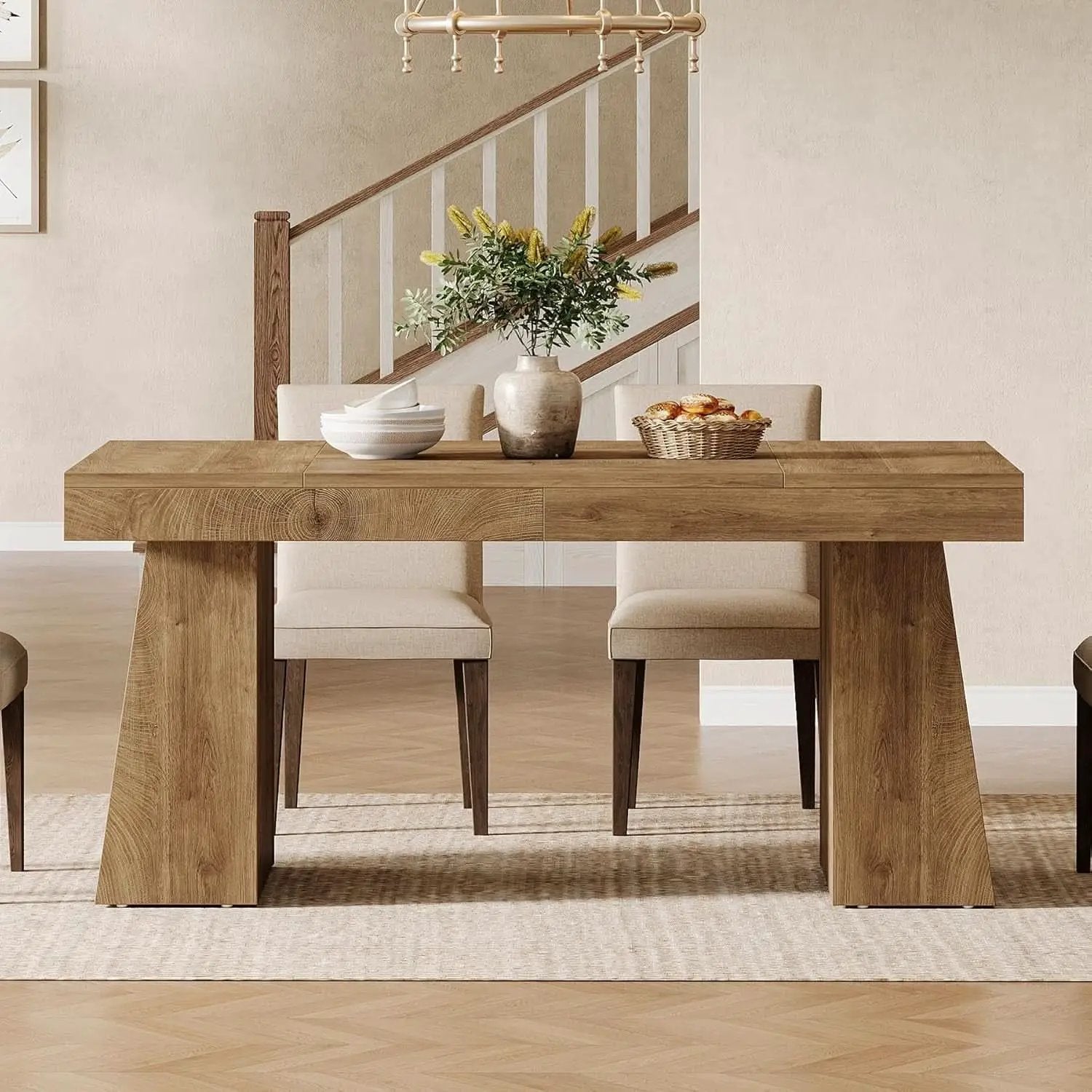 55 Inch Yellow Dining Table For Kitchen And Dining from PriceLows™