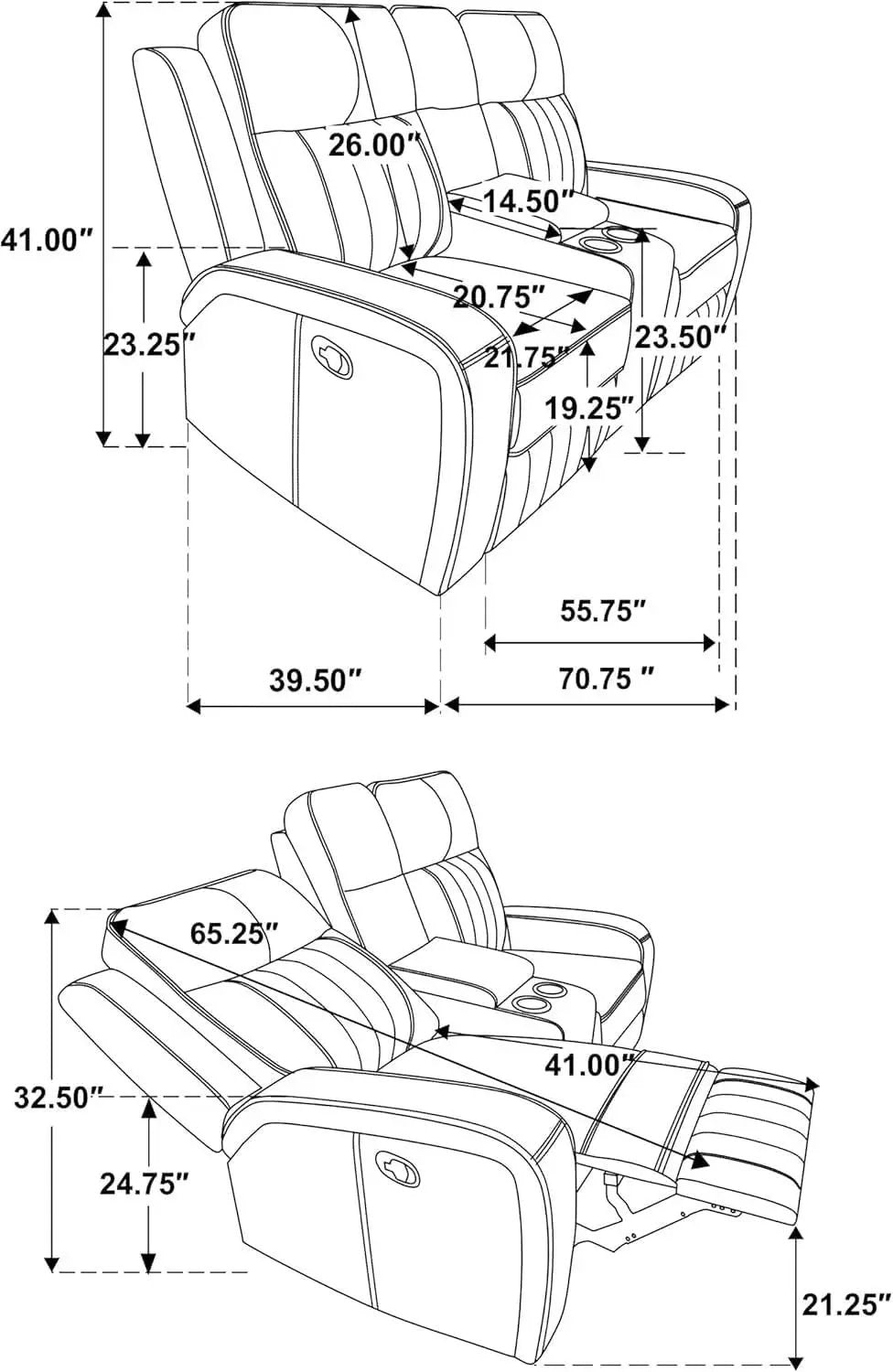 Gray Faux Leather Reclining Loveseat With Manual Recline from PriceLows™