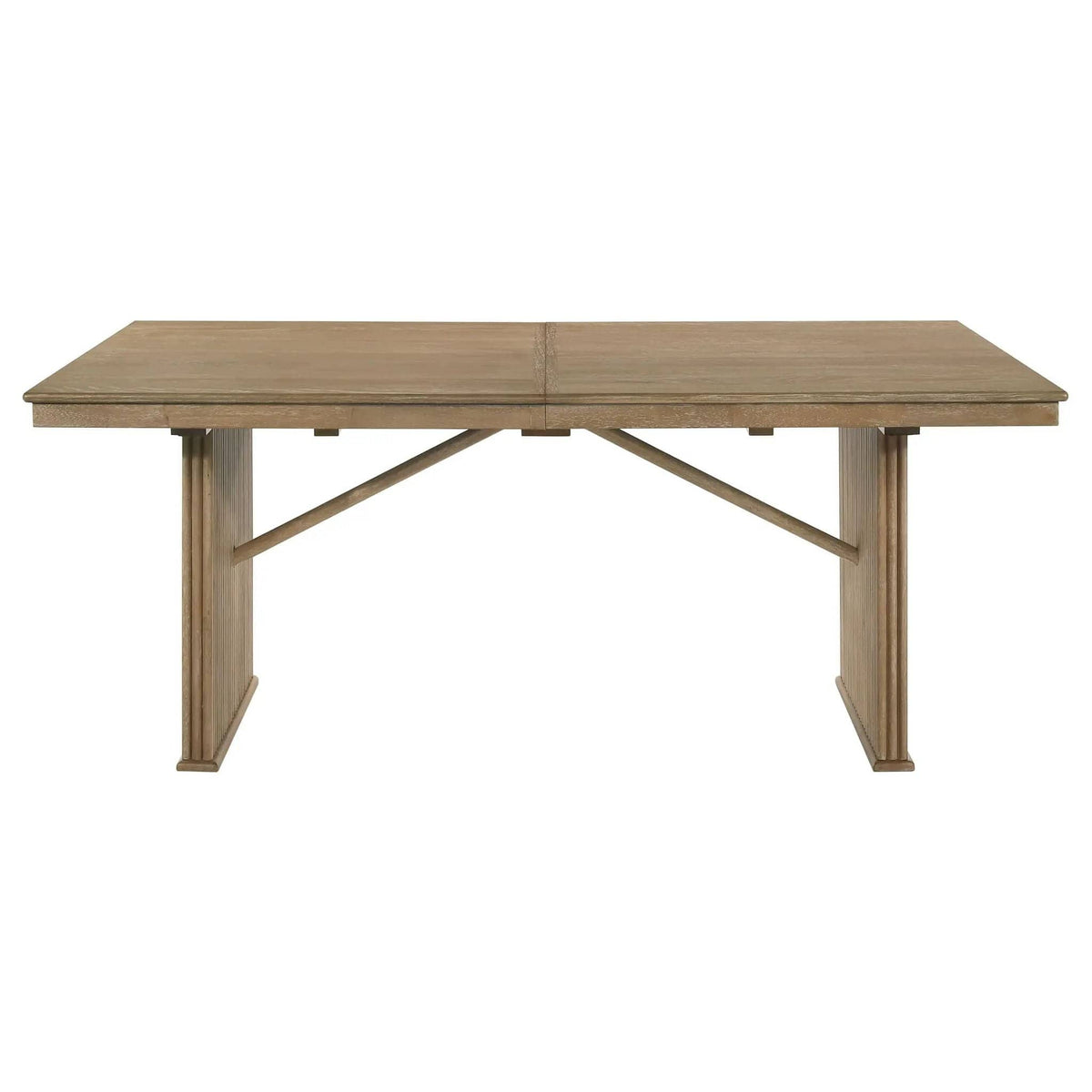 Adina 89-inch Extension Dining Table Distressed Light | 71.75 x 41.75 x 30 in | Rubberwood & Engineered Wood | Brown