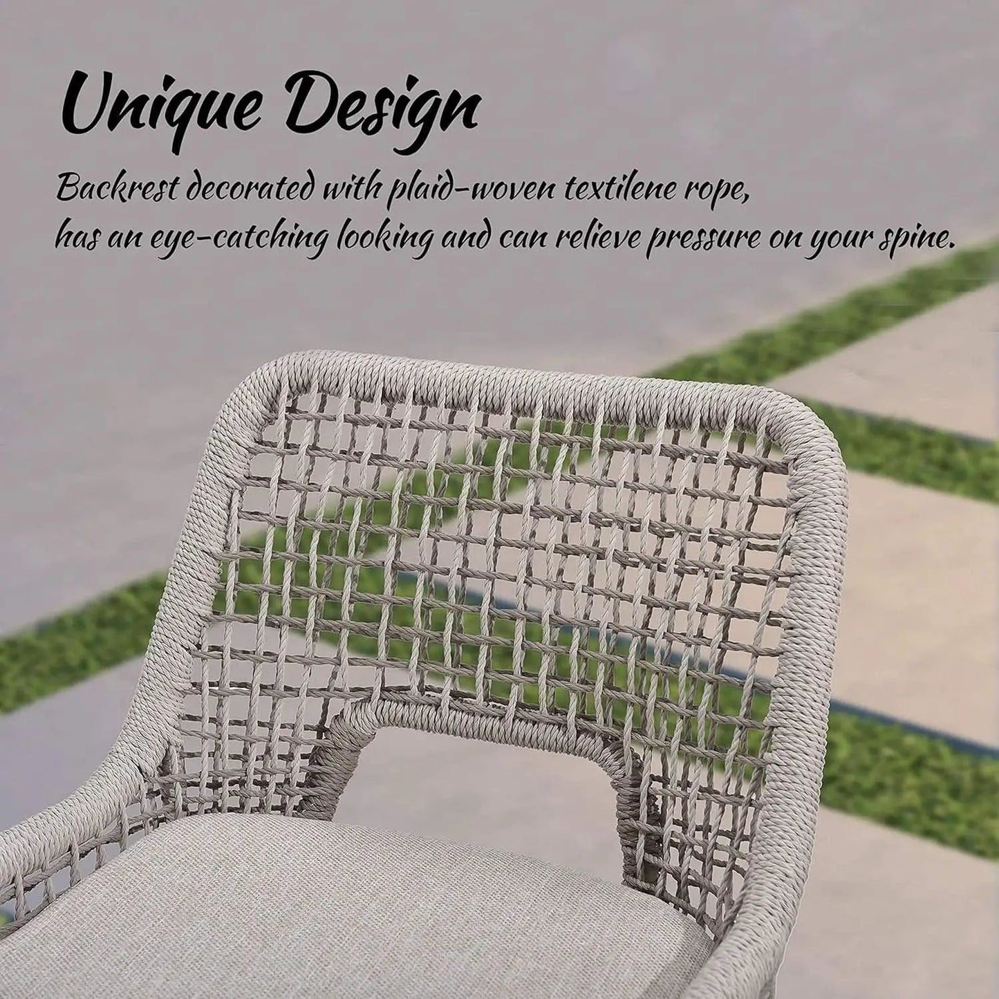 Counter Height Bar Stools With Backrest Set of 4 Rattan from PriceLows™