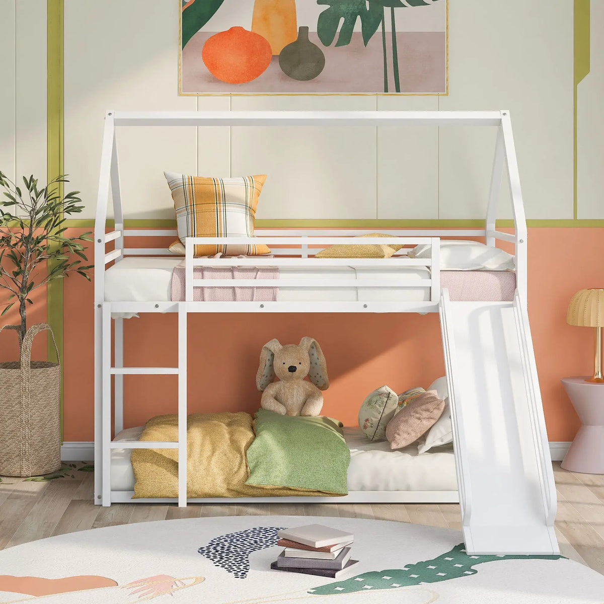 Bunk Bed | Playhouse Design | Built In Slide | Twin Over Twin