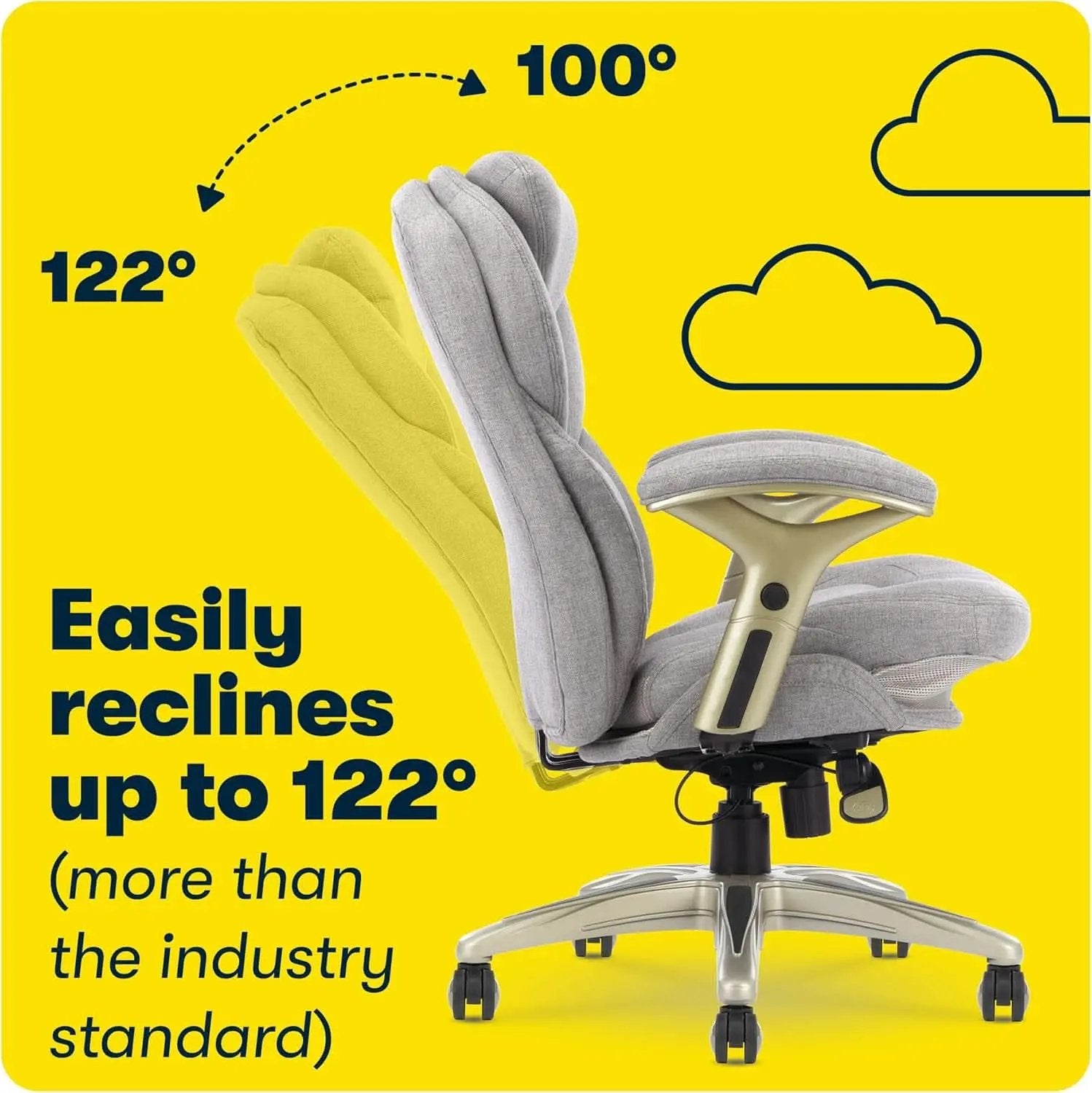 Ergonomic Executive Office Chair With Motion Technology Gray from PriceLows™