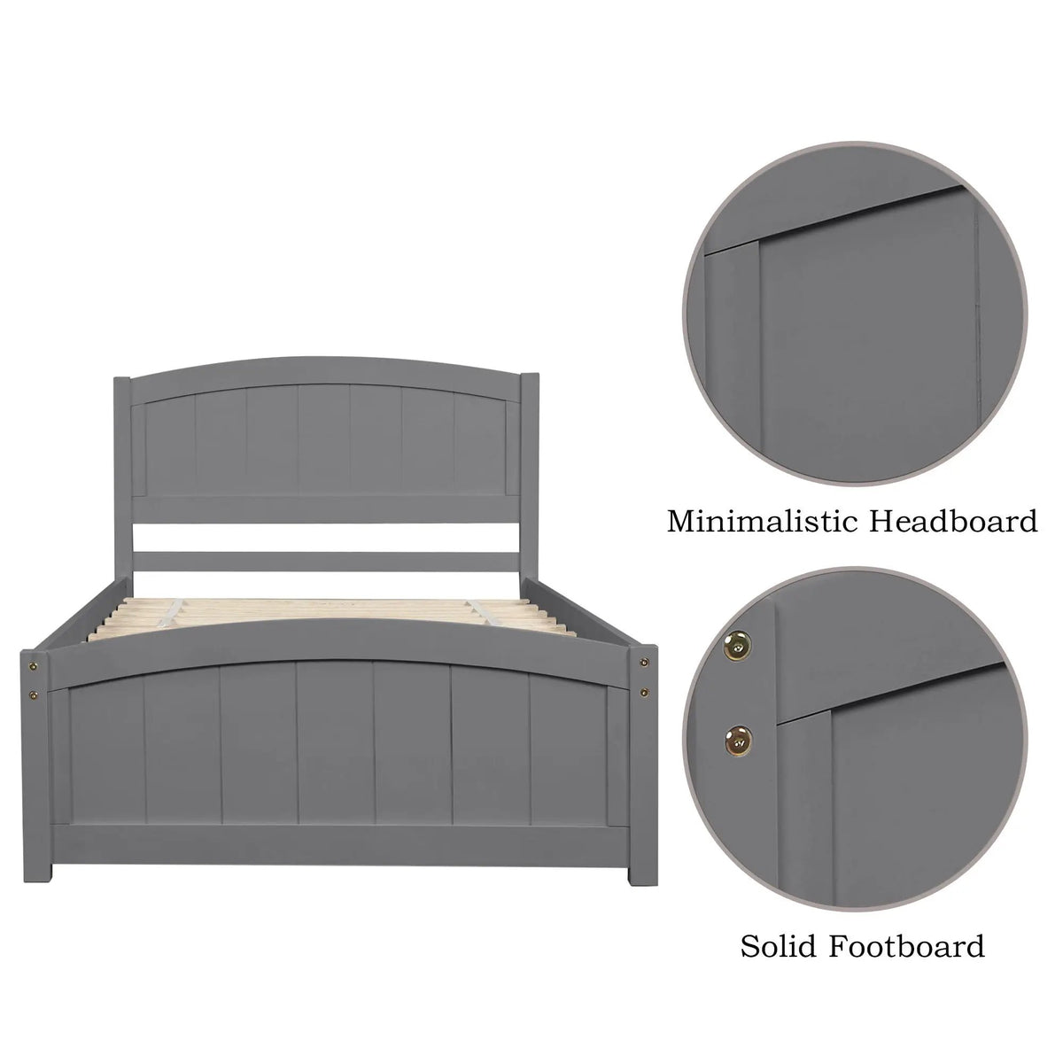 Wood Platform Bed | Headboard And Footboard | Slat Support | Minimalist Style