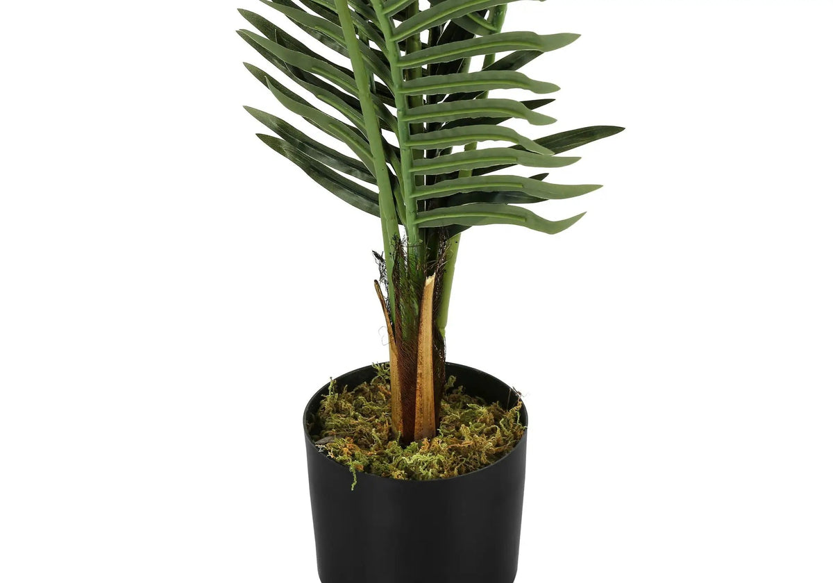 47 Inch Artificial Palm Tree | 8 Real Touch Palm Leaves | Indoor Faux Floor Plant | Potted