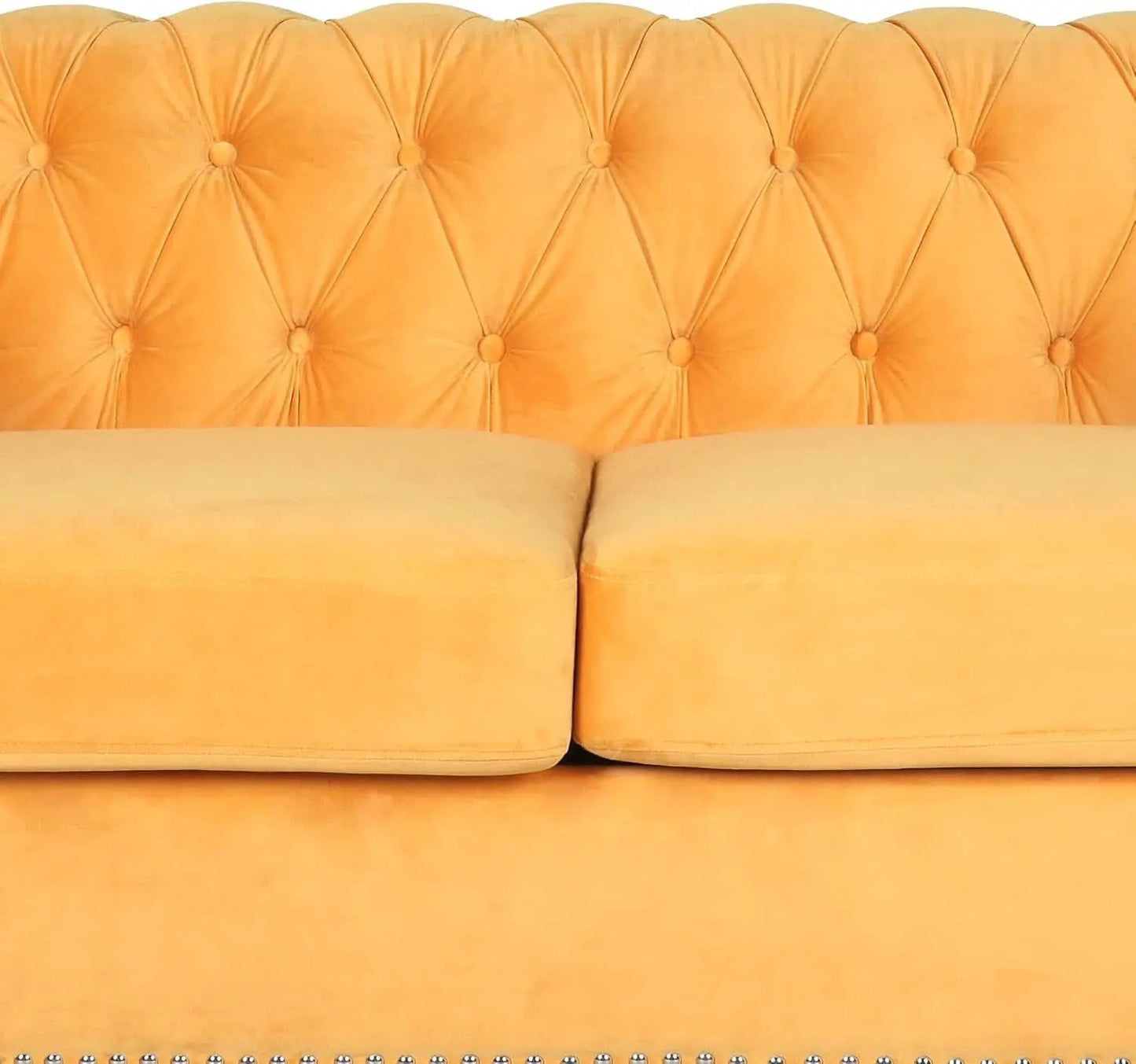Three Piece Mango Velvet Chesterfield Sofa Set With Club Chair And Loveseat For Living Room from PriceLows™