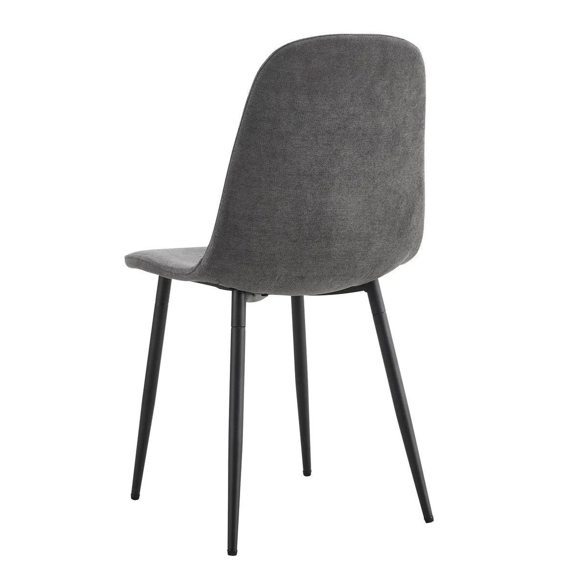 Modern Medieval Style Cushioned Side Chairs Set With Metal Legs For Kitchens | 2 Pieces | Fabric & Metal | Dining Room