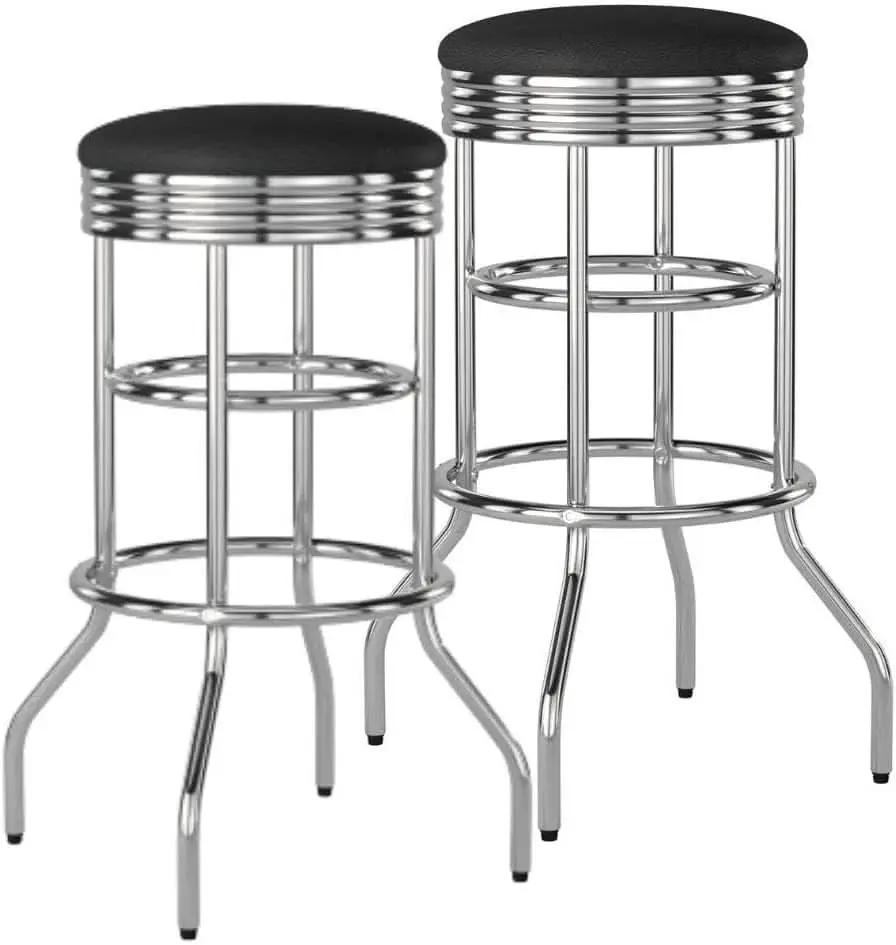 Heavy Duty Backless Swivel Bar Stools with Faux Leather from PriceLows™