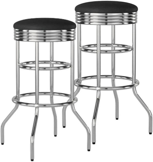 Heavy Duty Backless Swivel Bar Stools with Faux Leather from PriceLows™