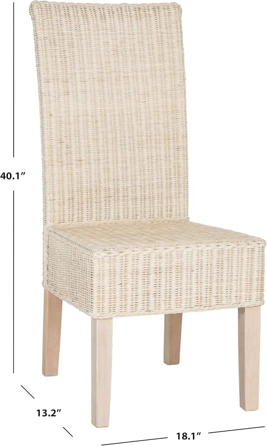 Grey Wicker Rattan 18 Inch Dining Chair For Living Room Safavieh from PriceLows™