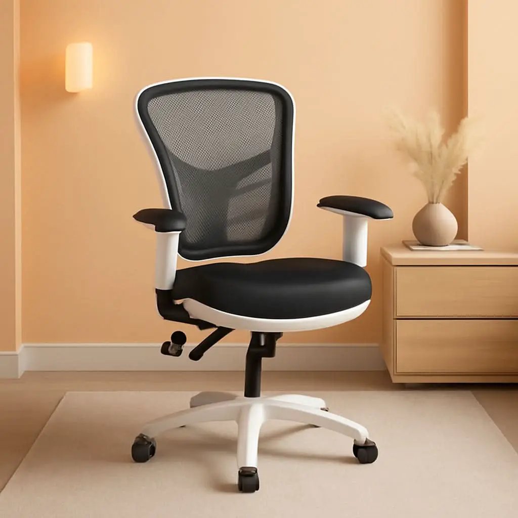 Black Mesh Executive Office Chair With Adjustable Arms from PriceLows™