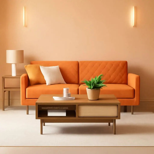 Chloe Futon Sofa Bed With Tapered Legs Adjustable Back from PriceLows™
