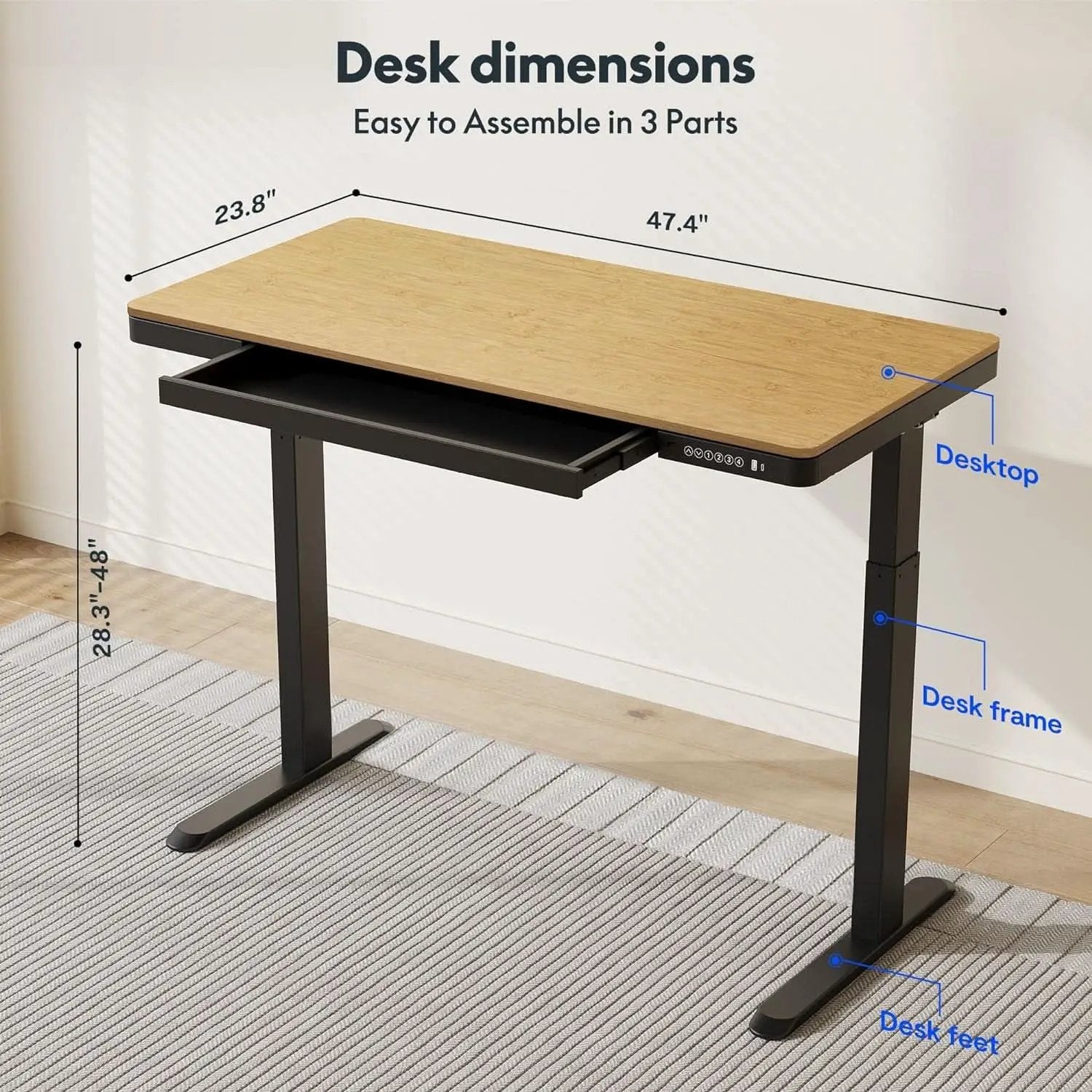 Electric Standing Desk With USB Ports And Adjustable Height from PriceLows™