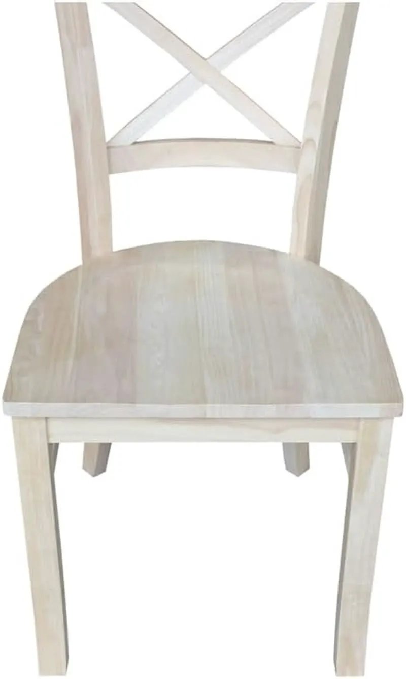 Set Of 2 35.8 In Parawood X Back Dining Chairs Unfinished from PriceLows™