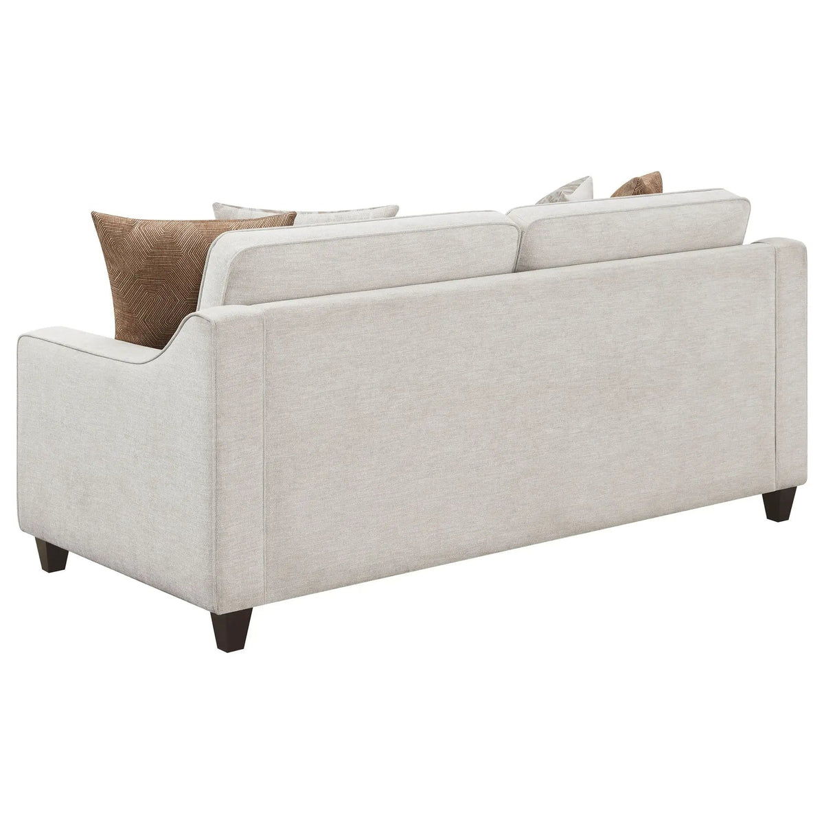 Christine Upholstered Sloped Arm Sofa | 79.75 x 36.25 x 36.25 in | Chenille & Copper | Beige
