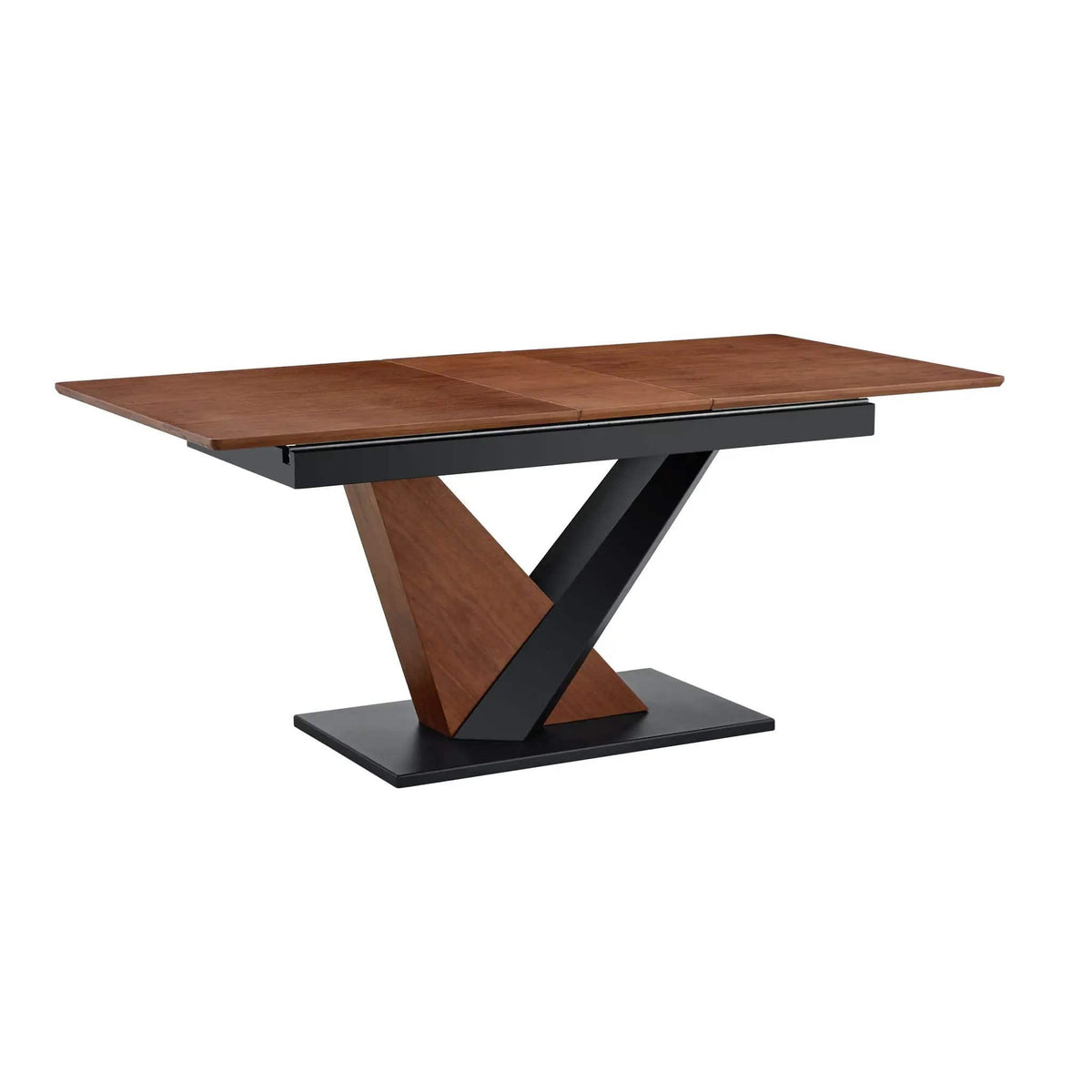 Dining Table, Scratch Resistant, Cross Geometric Legs For Kitchen & Dining Room Dark | 70.89 x 33.5 x 29.3 in | Walnut & Metal | Walnut